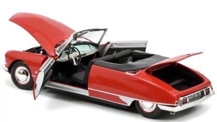 1961 Citroen DS 19 Cabriolet Corail Red 1/18 Diecast Model by Norev - Collectible Classic Car