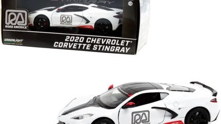 2020 Chevrolet Corvette C8 Stingray Coupe White Road America Pace Car 1/24 Diecast by Greenlight
