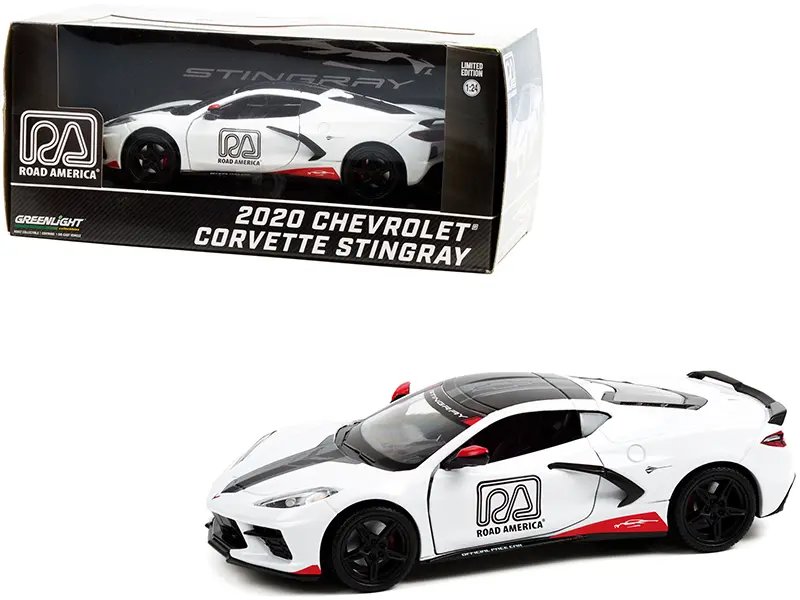 Diecast Model Cars wholesale toys dropshipper drop shipping 2020 Chevrolet Corvette C8 Stingray Coupe White Official Pace Car Road America 1/24 Greenlight 18259 drop shipping wholesale drop ship drop shipper dropship dropshipping toys dropshipper die 2020 Chevrolet Corvette C8 Stingray Coupe White Road America Pace Car 1/24 Diecast by Greenlight