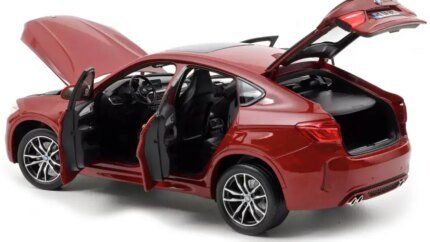 2015 BMW X6 M Red Metallic 1/18 Diecast Model Car with Sunroof by Norev