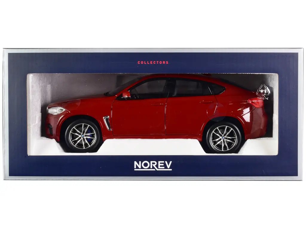 2015 BMW X6 M Red Metallic 1/18 Diecast Model Car with Sunroof by Norev 2 2015 BMW X6 M Red Metallic 1/18 Diecast Model Car with Sunroof by Norev - Image 2