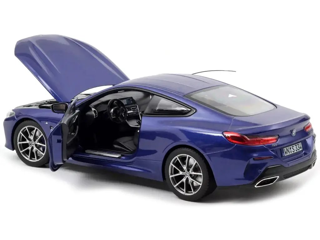 2018 BMW M850i Blue Metallic 1/18 Diecast Model Car by Norev – Collectible Luxury Replica