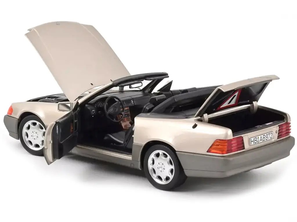 1989 Mercedes-Benz 500 SL Convertible 1/18 Diecast Model by Norev – Smoke Silver Metallic
