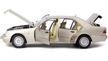 1997 Mercedes-Benz S600 Smoke Silver Metallic 1/18 Diecast Model by Norev