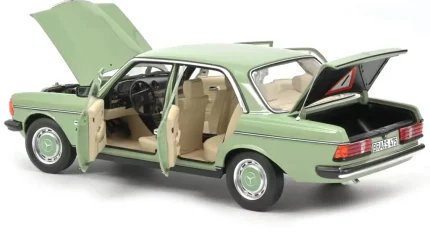 Vintage 1982 Mercedes-Benz 200 Light Green 1/18 Diecast Model Car by Norev