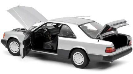 1990 Mercedes-Benz 300 CE-24 Coupe 1/18 Diecast Model Car by Norev - Silver Metallic & Black