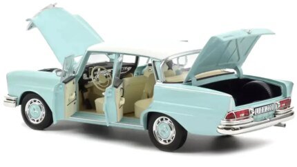 Vintage 1965 Mercedes-Benz 220 S Light Blue Diecast Model 1/18 by Norev