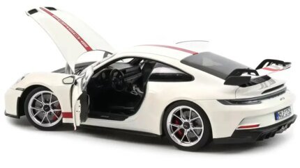 Buy 2021 Porsche 911 GT3 White with Red Stripes 1/18 Diecast Model by Norev