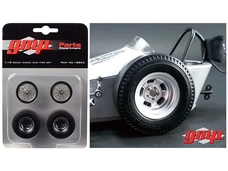 Diecast Model Cars wholesale toys dropshipper drop shipping Vintage Dragster Wheels and Tires Set of 4 from The Chizler V Vintage Dragster 1/18 GMP 18854 drop shipping wholesale drop ship drop shipper dropship dropshipping toys dropshipper diecast dr Authentic Vintage Dragster Wheels & Tires Set from 'The Chizler V' 1/18 Model by GMP