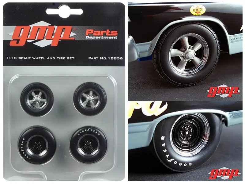 Diecast Model Cars wholesale toys dropshipper drop shipping 1967 Ford Fairlane 427R Hubert Platt Georgian Shaker Drag Wheels and Tires Set of 4 1/18 GMP 18856 drop shipping wholesale drop ship drop shipper dropship dropshipping toys dropshipper dieca 1967 Ford Fairlane 427R Hubert Platt Drag Wheels & Tires Set 1/18 by GMP