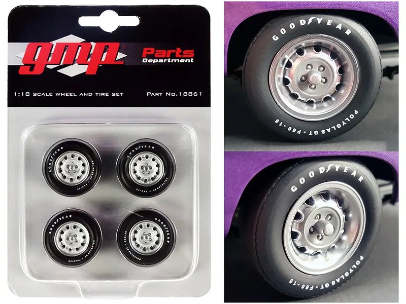 1970 Dodge Coronet Super Bee 1/18 Muscle Car Rally Wheels & Tires Set by GMP