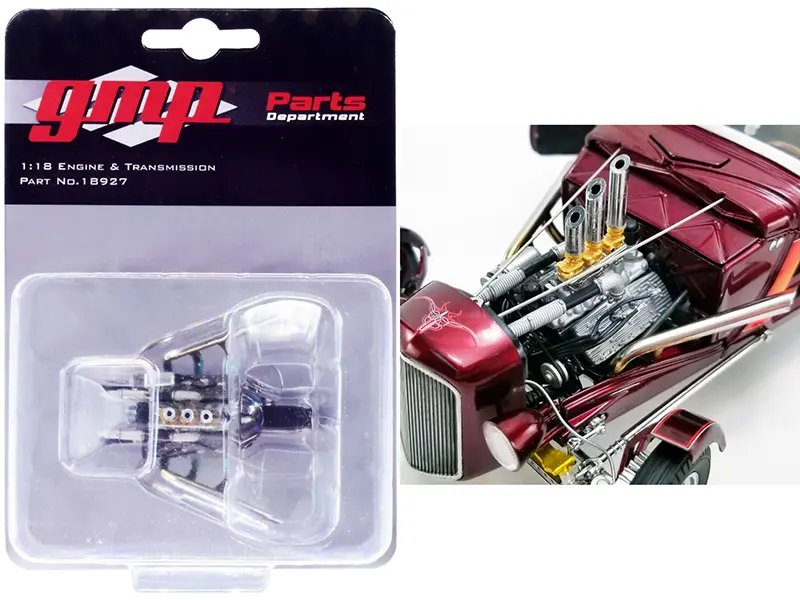 1934 Hot Rod Roadster 1/18 Scale Model: Authentic Flathead Engine Pack by GMP