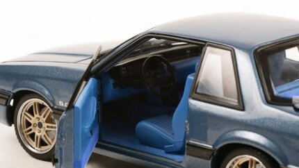 1989 Ford Mustang 5.0 LX Shadow Blue Metallic 1/18 Diecast Model by GMP - Limited Edition