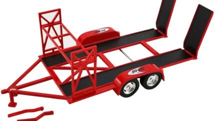 ACME 1/18 Diecast Tandem Car Trailer with Tire Rack - Red So-Cal Speed Shop Model