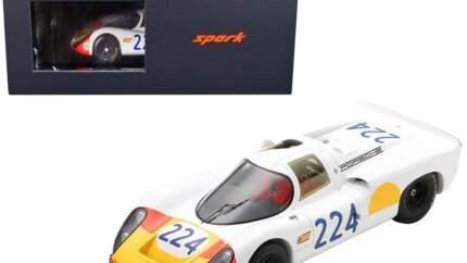 Exclusive Porsche 907 #224 Targa Florio 1968 Winner 1/18 Model with Display Case by Spark