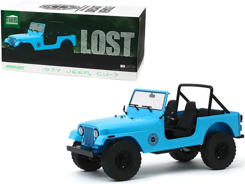 1977 Jeep CJ-7 ‘Dharma’ Blue Diecast Model from ‘Lost’ by Greenlight – 1/18 Scale Collectible