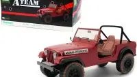 1981 Jeep CJ-7 'Animal Preserve' Red Diecast Model - The A-Team TV Series Collectible by Greenlight