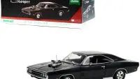 1970 Dodge Charger Black Diecast Model 1/18 by Greenlight - Artisan Collection
