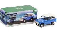 1966 Ford Bronco Diecast Model - Blue & Cream, Woodward Dream Cruise Edition by Greenlight