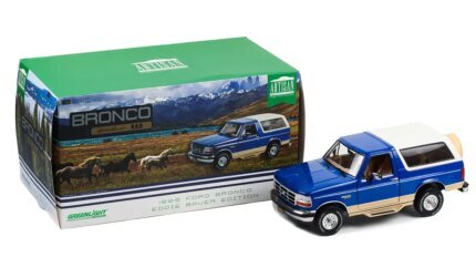 1996 Ford Bronco Eddie Bauer Edition 1/18 Diecast Model - Royal Blue & Tucson Bronze by Greenlight