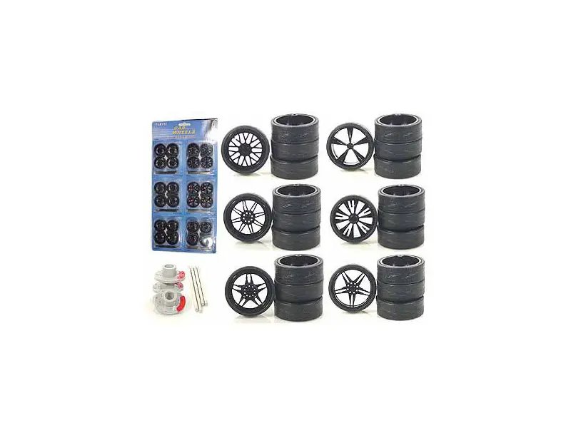 Ultimate 24-Piece Wheels & Tires Multipack for 1/18 Scale Cars & Trucks