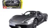 Buy Porsche 918 Spyder Gray Metallic 1/24 Diecast Model Car by Bburago - Perfect Collectible!