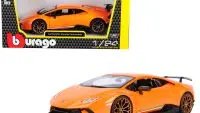 Stunning Lamborghini Huracan Performante Orange Metallic 1/24 Diecast Model by Bburago