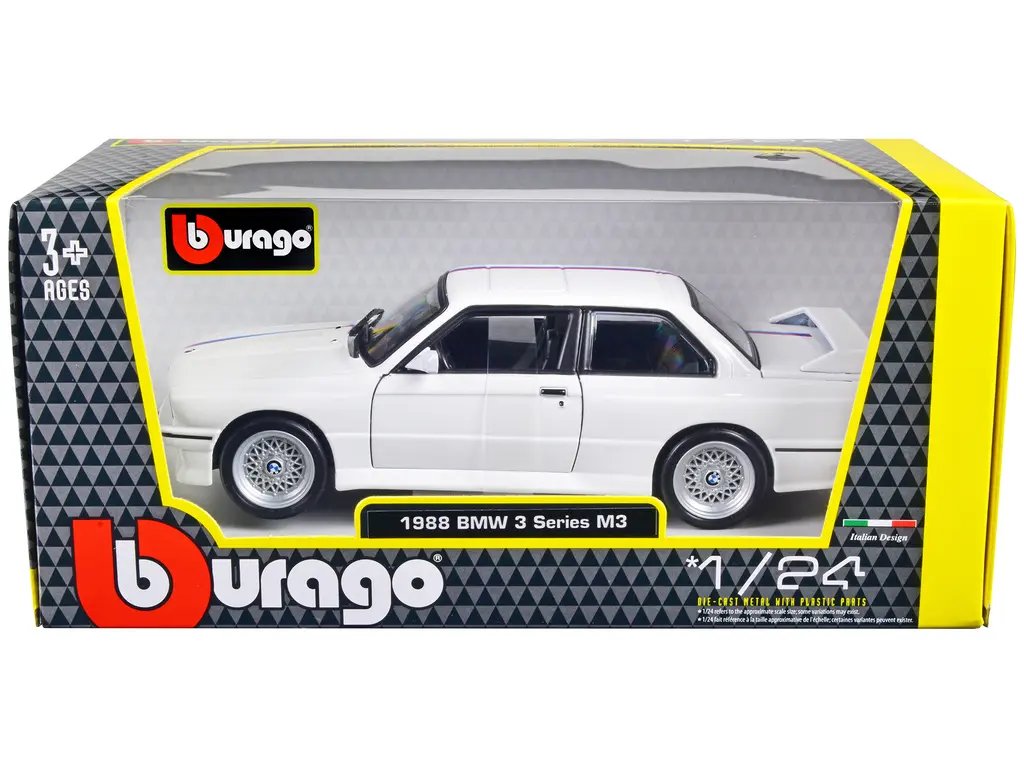 1988 BMW M3 E30 White Diecast Model 1/24 by Bburago – Iconic 3 Series Collectible