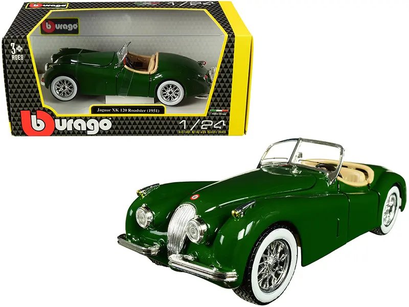 Diecast Model Cars wholesale toys dropshipper drop shipping 1951 Jaguar XK 120 Roadster Green 1/24 Bburago 22018 drop shipping wholesale drop ship drop shipper dropship dropshipping toys dropshipper diecast drop shipper dropshippers.
Vintage 1951 Jaguar XK 120 Roadster Green 1/24 Diecast Model by Bburago