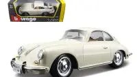 1961 Porsche 356 B Coupe Ivory White 1/24 Diecast Model by Bburago - Classic Collectible Car