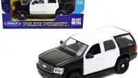 2008 Chevrolet Tahoe Unmarked Police Car 1/24 Diecast Model by Welly - Black Collectible
