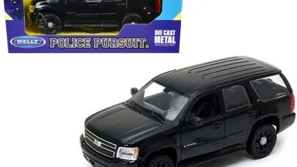 2008 Chevrolet Tahoe Unmarked Police Car Black 1/24 Diecast Model by Welly