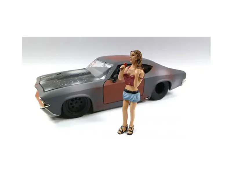Look Out Girl Monica Figure for 1:24 Scale Diecast Cars – American Diorama Collectible