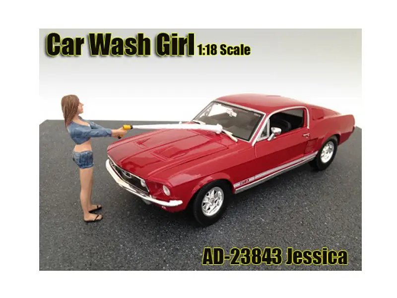 Car Wash Girl Jessica Figurine for 1/18 Scale Models – American Diorama Collectible