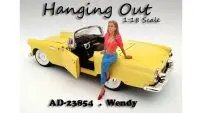 Collectible 'Hanging Out' Wendy Figurine for 1/18 Scale Models by American Diorama