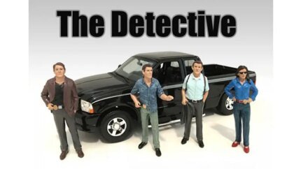 Enhance Your 1:24 Scale Models with 'The Detective' 4 Piece Figure Set by American Diorama