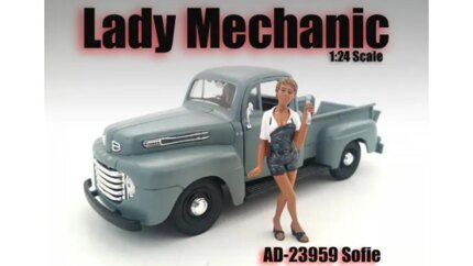 Lady Mechanic Sofie 1:24 Scale Figure by American Diorama - Perfect for Model Dioramas