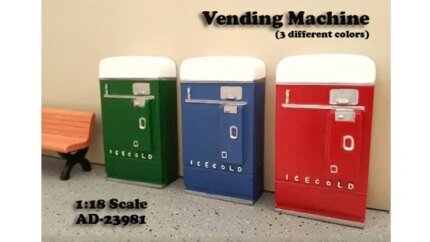 Enhance Your 1:18 Scale Models with American Diorama's Green Vending Machine Accessory