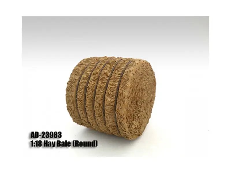 Realistic 1:18 Scale Hay Bale Round Accessory for Diorama Models by American Diorama