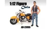 Realistic Biker Chris Figure for 1:12 Scale Motorcycles by American Diorama