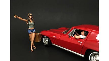 Enhance Your 1/24 Scale Models with American Diorama's Hitchhiker Figurine Set - Green Shirt Edition