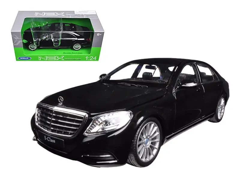 Mercedes Benz S Class Black 1/24 Diecast Model with Sunroof by Welly – NEX Models