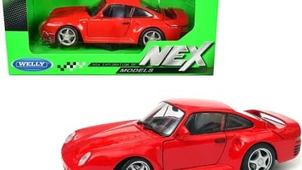 Porsche 959 Red with Silver Wheels "NEX Models" 1/24 Diecast Model Car by Welly