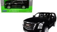 2017 Cadillac Escalade Black Diecast Model Car 1/24-1/27 with Sunroof by Welly