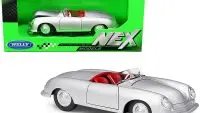 Buy Porsche 356/1 Roadster Silver with Red Interior 1/24 Diecast by Welly - NEX Models