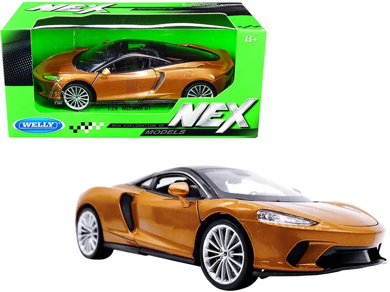 McLaren GT Gold Metallic with Black Top “NEX Models” 1/24 Diecast Model Car by Welly