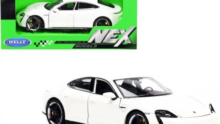 Porsche Taycan Turbo S White "NEX Models" 1/24 Diecast Model Car by Welly