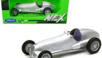 1937 Mercedes-Benz W125 Silver Metallic 1/24 Diecast Model by Welly - NEX Series