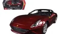 Ferrari California T Burgundy 1/24 Diecast Model Car by Bburago - Closed Top Collectible