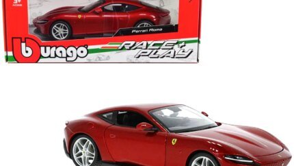 Ferrari Roma Red Metallic 1/24 Diecast Model Car by Bburago – Race Play Series